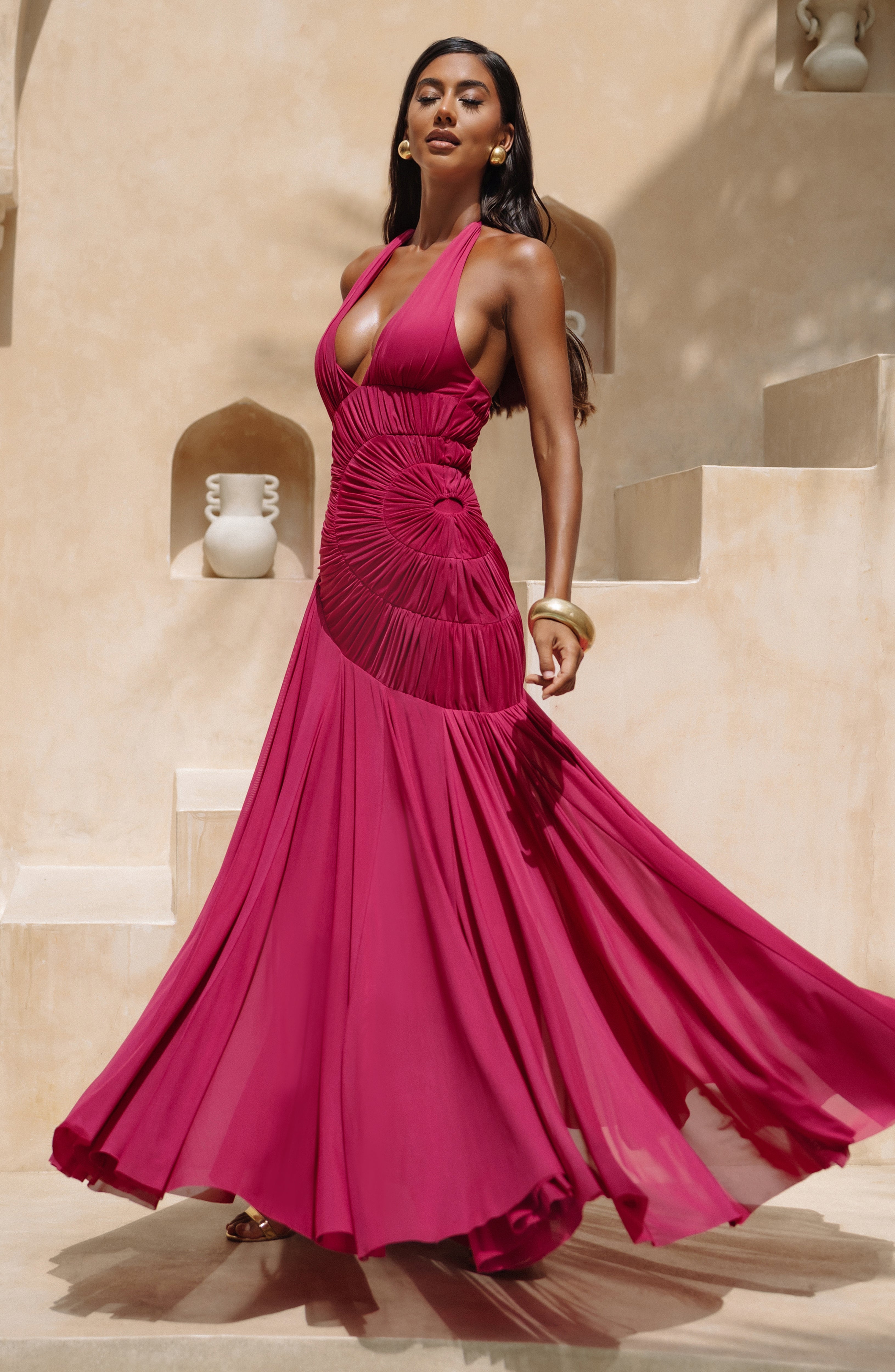 Cova Maxi Dress - Raspberry