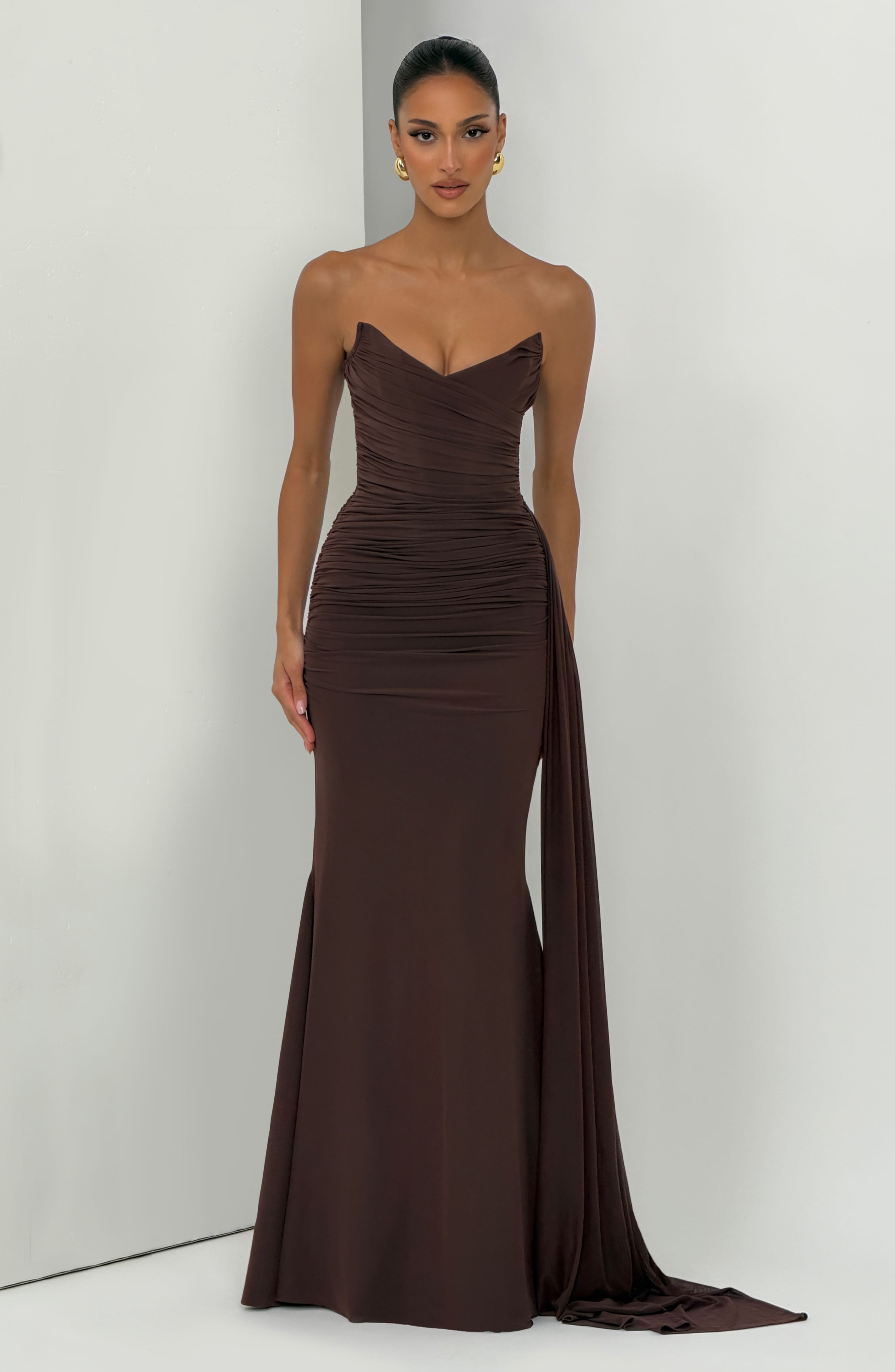 Ashika Maxi Dress - Plum Brown